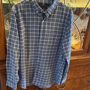 Vineyard Vines Navy Checkered Button Down Shirt